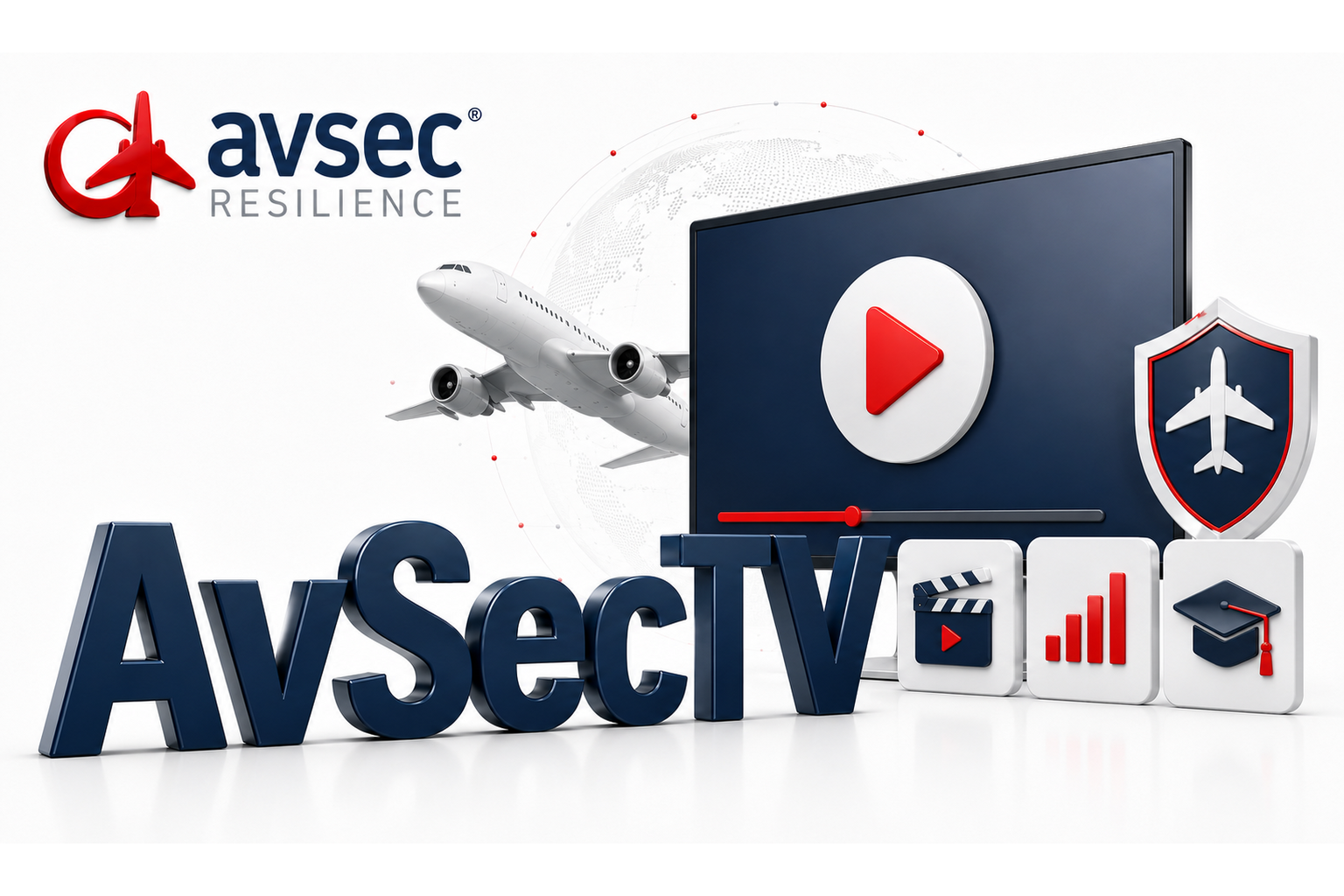 Widescreen display presenting aviation security and professional learning